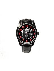 AC/DC WRIST WATCH UNISEX MENS WOMANS WITH BLACK CROCO BAND & ROUND FACE