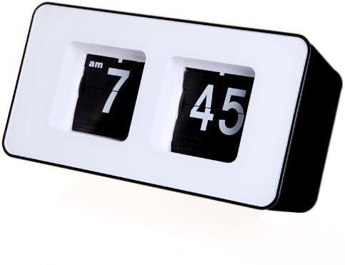 Docooler Retro Auto Flip Clock Classic Stylish Modern Desk Wall Clock (Black)