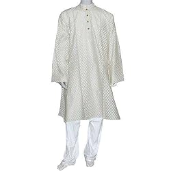 Kurta Pyjama Silk and Cotton Blend Hand Stitch Clothing