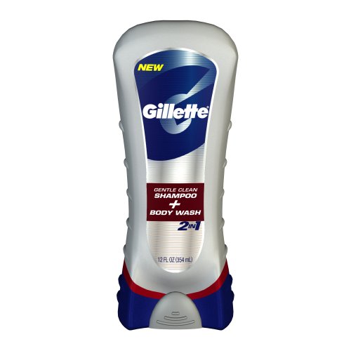 Gillette Bodywash, Gentle Clean Shampoo And Body Wash, 12-Ounce Bottle Pack of 6.