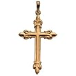 14K Yellow Gold Cross Pendant - 35.00x23.00mm