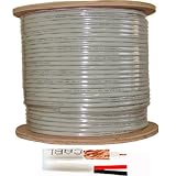 Buy 1000 Ft Rg59 Siamese Cctv Video & Power 95% Coax Cable White Color by DIYSecuritycameraworld
