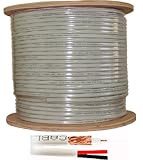 1000 Ft Rg59 Siamese Cctv Video & Power 95% Coax Cable White Color