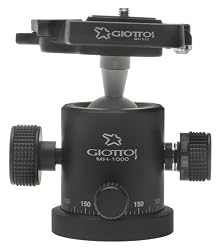 Giottos MH-1000 Large Ball Head with Independent Panning Lock with Built-in MH652 Quick Release - Supports 22 lbs