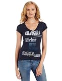 NFL Women's San Diego Chargers Victory Play III Short Sleeve Deep V-Neck Tri-Blend Tee (Navy Heather, Large)