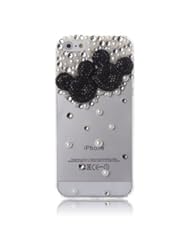 Wireless: 3d Clear Crystal Bling Case Cover with Rhinestone Mickey Minnie Mouse for Iphone 5 5s, Black - Punkphone