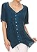 Sakkas Klaniya V Neck Button Down Embroidered Short Sleeve Light Blouse Shirt Top