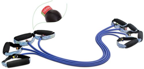 4-pack Resistance Band Set in Travel Bag - Light, Medium, Heavy And Super Heavy.