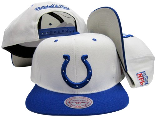 Baltimore Colts White/Blue Two Tone Snapback Adjustable Plastic Snap Back Hat / Cap