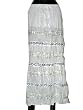 Gift for Her- Women's White Color Cotton Skirt With Sequin Embroidered Designer Indian Clothing Size 37 Inches Free Shipping