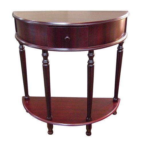 Crescent Entryway Console Table in Cherry Finish