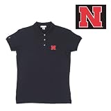 Nebraska Cornhuskers NCAA Classic Pique Polo Shirt for Women (Black)