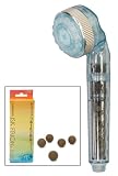 【特別セット】 JSKフリオンデラックス セラミックボール内蔵 高機能シャワーヘッド 【ミスト・ノーマル・マッサージ】 スケルトンブルー FRD-016 & JSKフリオンボール 5個