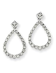 14K White Gold Earrings. Carat Wt- 0.25ct. Metal Wt- 1.72g