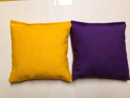 Regulation Cornhole Bags 17 COLORS Handmade Top Quality (Set Of 8) (Purple/ Yellow)