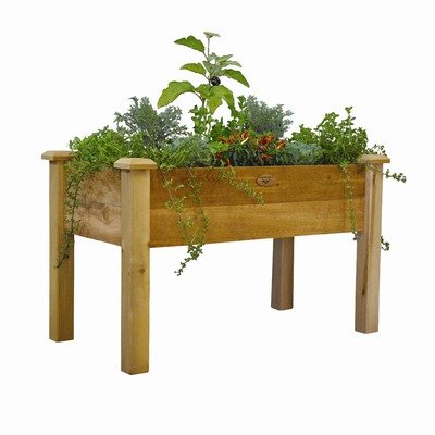 Gronomics REGB 24-48 24-Inch by 48-Inch by 30-Inch Rustic Elevated Garden Bed, Unfinished