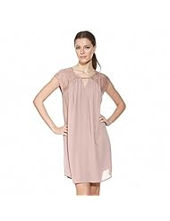 A-line Raglan Sleeves Sleeveless Chiffon Gathered  Round Neck Mini Dress  With Ruffles