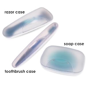 RADIUS Travel Case Kit (Toothbrush, Razor and Soap Cases), 3 pieces - Caviar Pearl Color
