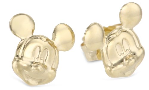 Cheap Girls Jewelry Disney Mickey 14kt Gold Mickey Mouse Girls Stud Earrings For Sale