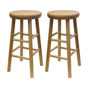 Winsome Wood 24-Inch Swivel Seat Barstool with Natural Finish, Set of 2 by Winsome Wood