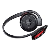 Bluetooth Wireless Stereo Headset (Black) with Red Side Button