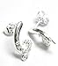 2 pcs .925 Sterling Silver Swirl Stud Cz Loop Post Earrings Dangle/Findings/Bright