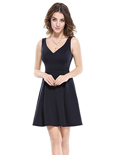 Alisa Pan　レディース　Vネック　袖なし　Aライン　きれいめ　パーティー　結婚式ドレス　ワンピース　大きいサイズ05458