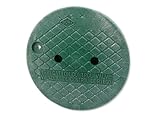 10" Round Green Lid Only for Dura 100-101 Valve Box & Replaces Carson 910 Lid - Engraved: Irrigation Control Valve