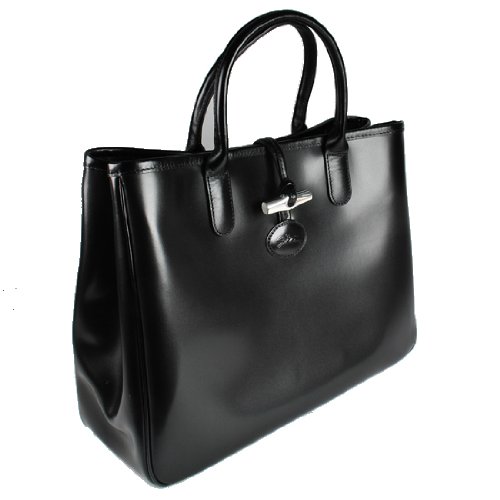 LONG CHAMP ロンシャン トートバッグ ハンドバッグ ROSEAU ロゾ カーフレザー 1681 051 001 Noir ノアール ブラック 画像