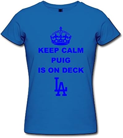 Women's MLB Keep Calm La Dodgers O-Neck Shirt X-Small RoyalBlue