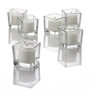 Set of 144 Square Glass Votive Candle Holders