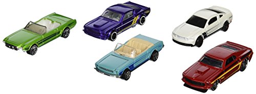 Hot Wheels, 2015 HW City, Mustang 50th 5-Pack [2010 Mustang GT,  63 Mustang II Concept, 65 Mustang, 69 Mustang, and Mustang Fastback]