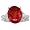 Huge 3ct Ruby and Diamond Ringin 14k White Gold. (3 1/4ct tgw)
