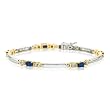 10K Two Tone Gold 0.15 ct. Diamond and 1 3/4 ct. Sapphire Bracelet