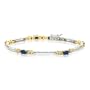 10K Two Tone Gold 0.15 ct. Diamond and 1 3/4 ct. Sapphire Bracelet