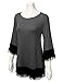 SJSP Long Sleeve Color Blocked Unbalance Hem Detail Loose Fit Tunic Top