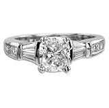 1.00 CT CUSHION CUT DIAMOND RING G SI1 - IDEAL CUT