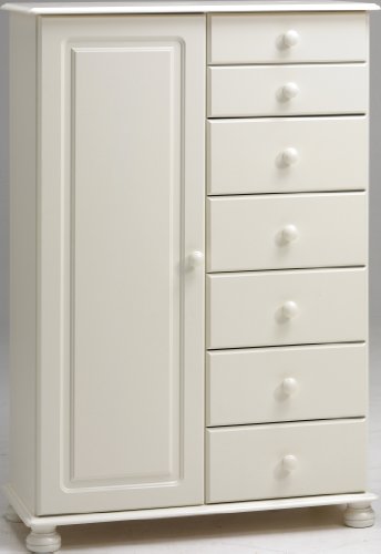 Combi Robe with 1-Door/ 7-Drawer, White MDF 41AmyhR7cNL