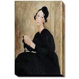 Art Reproduction Oil Painting - Modigliani Paintings: Portrait of Madame Hayden, 1918 Gallery Wrap - Large 24 X 36 - Hand Painted Canvas Art