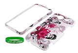 Red Flower With White Cover Design Snap On Hard Case for HTC EVO 4G HTC EVO ....