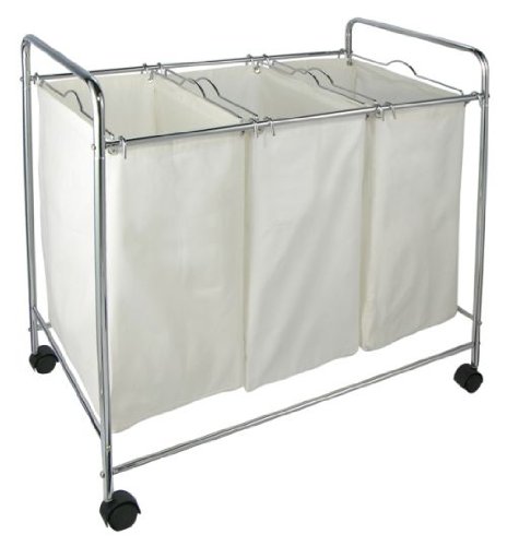 Wäschesortierer Wäschesack Wäschebox Kleiderbox Wäschekorb mit 3 Kammern / Fächern