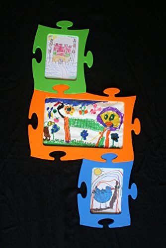 Orange Puzzle-piece-shaped Wall Frames, Large 11.75 X 7 Inch