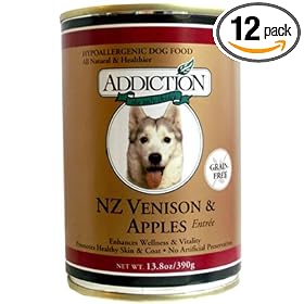 Addiction New Zealand Venison & Apples, Grain-Free Canned Dog Food (12 13.8 Ounce Cas) by Addiction Pet Foods