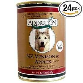 Addiction New Zealand Venison & Apples, Grain-Free Canned Dog Food (24 13.8 Ounce Cas) by Addiction Pet Foods