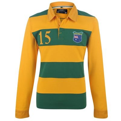 WC Long Sleeve Striped Rugby Shirt Mens Australia Extra Lge