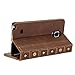 GMYLE Galaxy Note 4 Case, Book Case Vintage for Samsung Galaxy Note 4 IV N910 - Brown Classic Crazy Horse Pattern PU Leather Book style Stand Case Cover