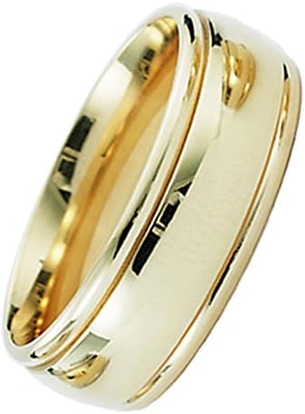 7 Millimeters 10 Karat Gold Wedding Ring on Sale with Comfort Fit and Luxury Polished