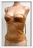 Venus $85 Satin Gold Brown Strapless Bustier #3340 sz 34A 36A