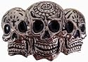 Mens TRIPLE SUGAR SKULL Punk Rock Metal Belt Buckle