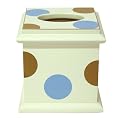Tissue Box Blue/Brown Polka Dot 6 x 6 x 6.5